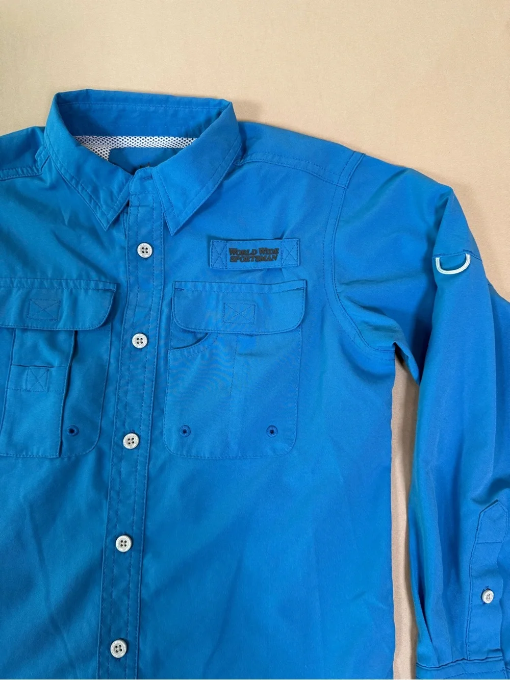 Bass Pro Shops Worldwide Sportsman Boys Angler Long Sleeve Button Up Shirt Small